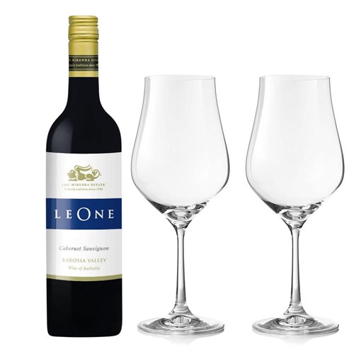 Leone Cabernet Sauvignon 75cl Red Wine And Crystal Classic Collection Wine Glasses